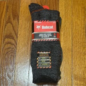 Bobcat Mens Heavy Duty Work Boot Socks Outdoor Thermal Size 6-12 Gray 3 Pair New